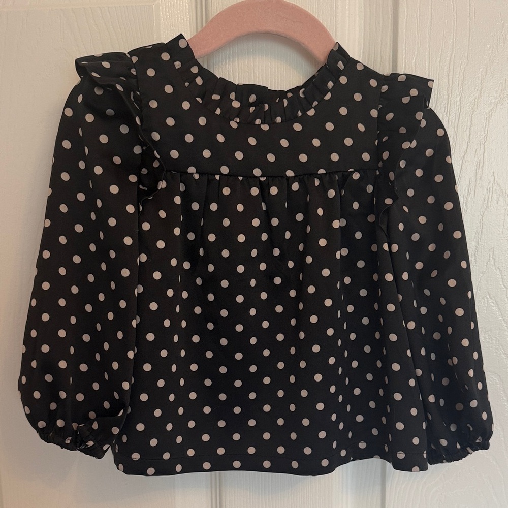 GAP Kids Black and White Polka Dot Blouse